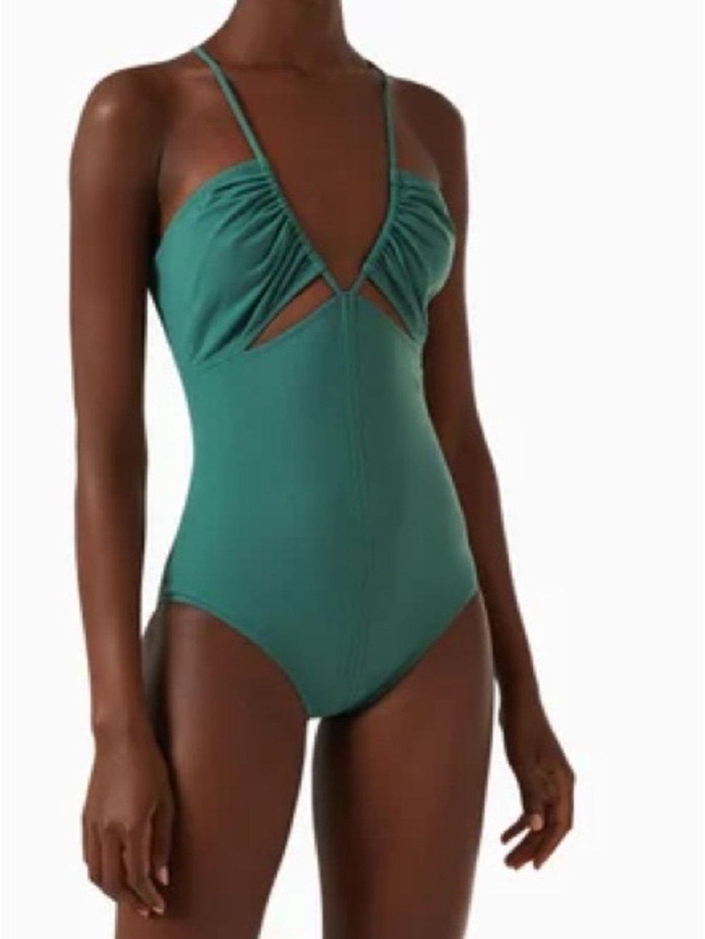 Ulla Johnson Akamo Maillot One Piece Swimsuit Teal Cutout Size Small
